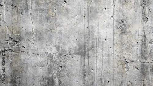 Panoramic Concrete Texture Background in Grey Monotone with Visible Cracks for Architectural and Design Projects