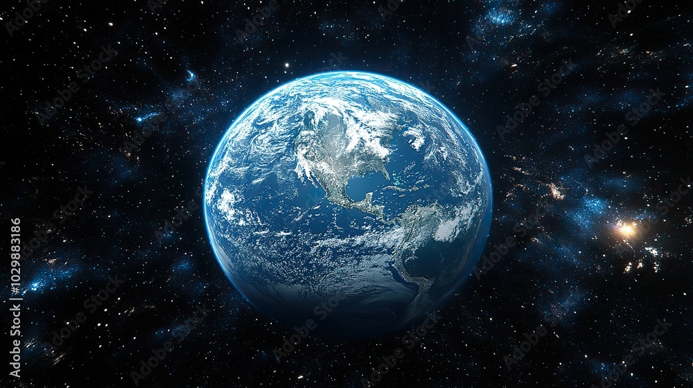 Obraz premium High-resolution imagery captures planet Earth in outer space.