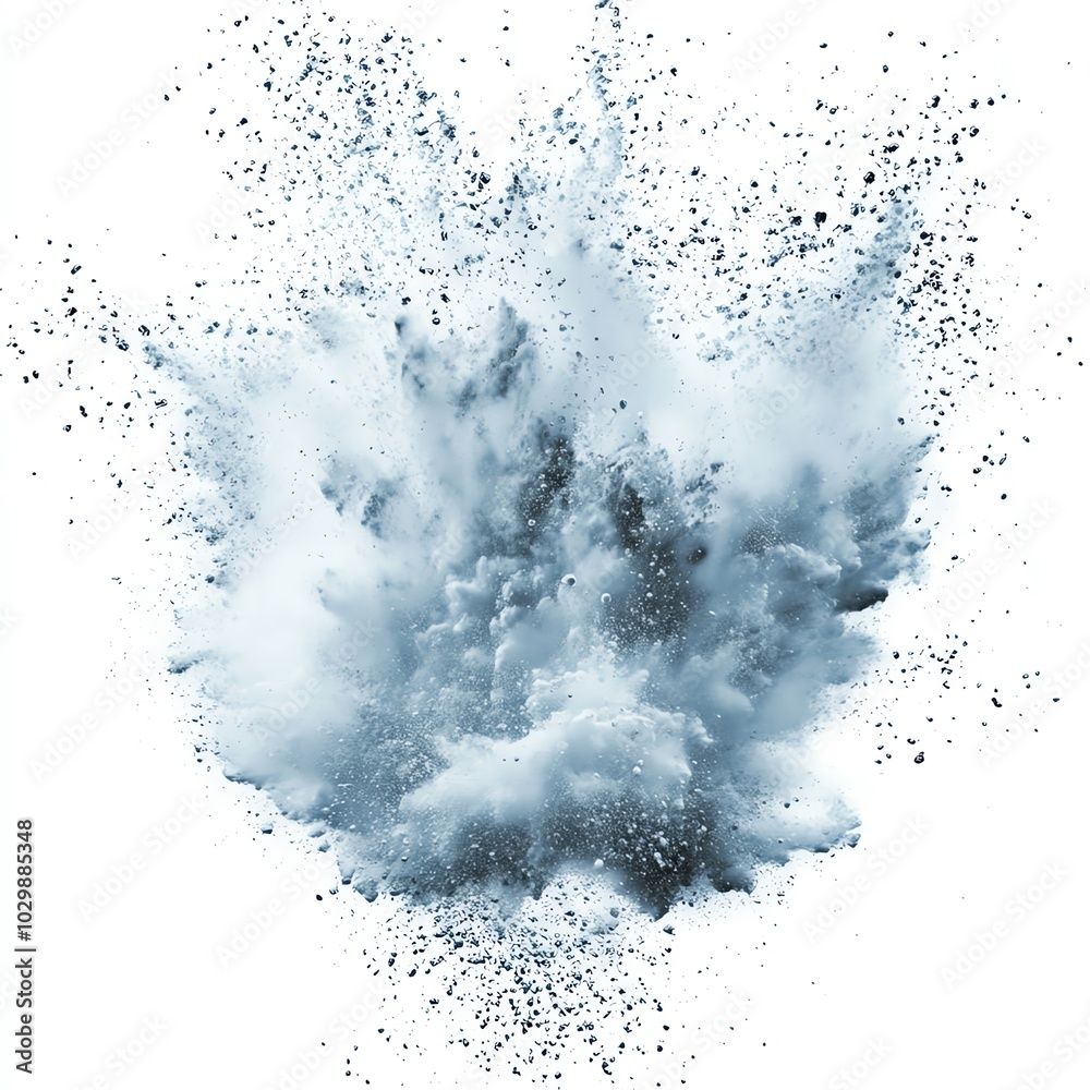Water explosion on white background
