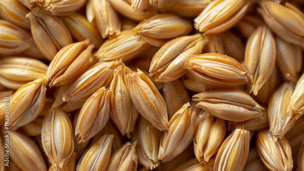 Close up of barley background, top view. Video high resolution macro videography for advertising or food design. Close up of barley background, top view. Video high resolution macro videography for advertising or food design.