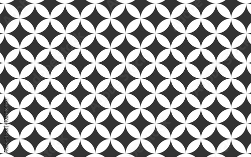 Black and White Seamless Geometric Pattern Background.
