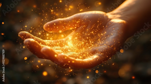 Mystical hands reaching out towards a divine light, symbolizing a quest for spiritual illumination.