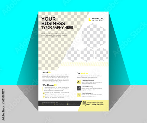 Company flyer Corporate Business flyer template vector design IT corporate banners, and leaflets Modern Business Flyer Template Geometric shape used for business poster layout