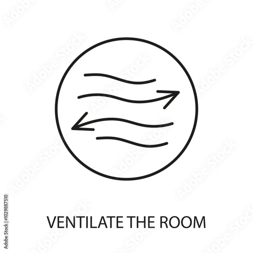 Ventilation of the room line icon vector with editable stroke