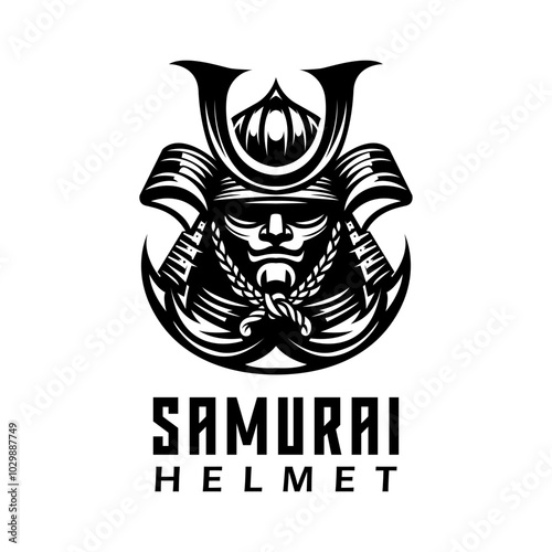 Traditional Samurai Helmet Illustration