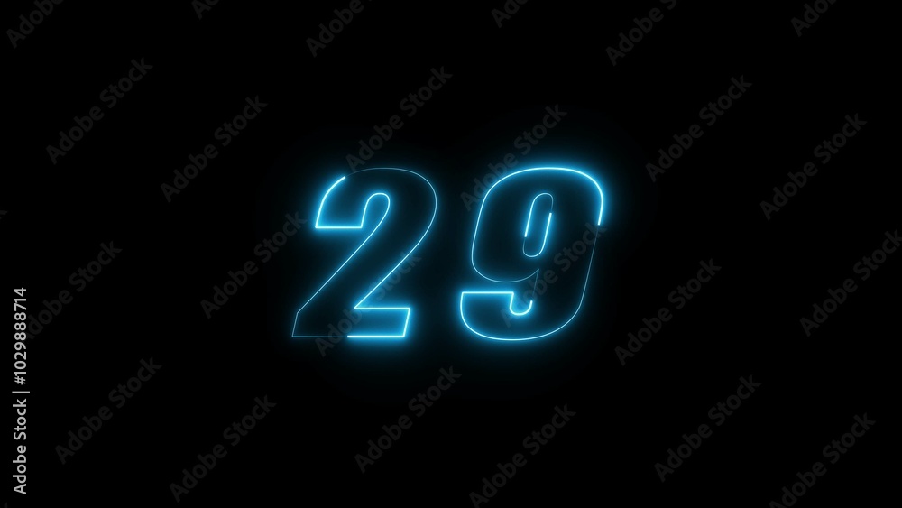 Neon countdown timer number illustration. Neon countdown timer number illustration.