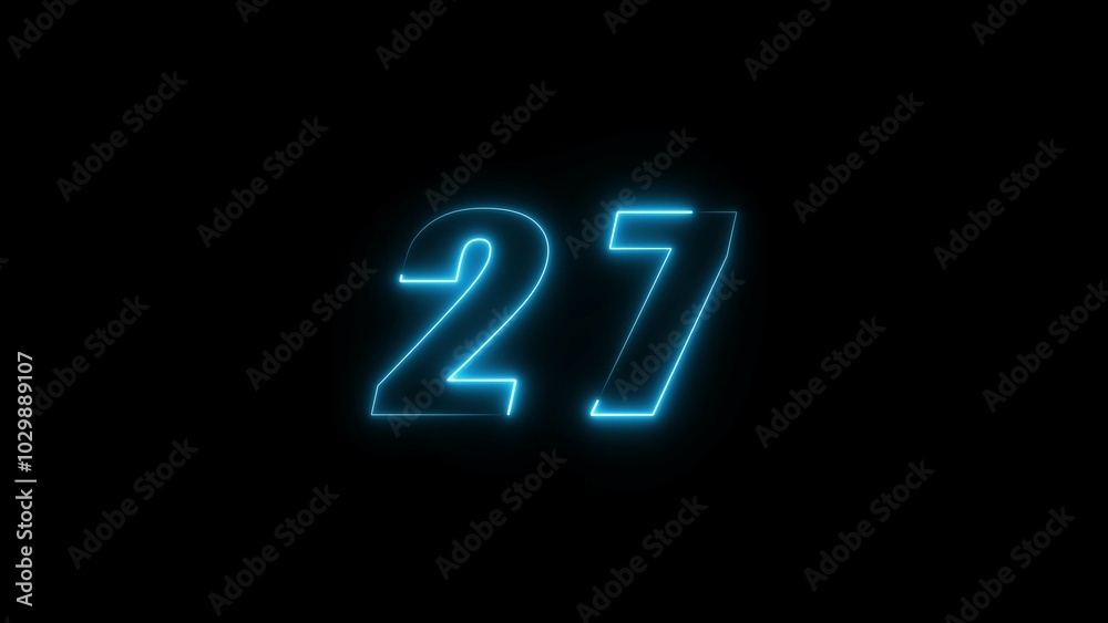 Neon countdown timer number illustration. Neon countdown timer number illustration.