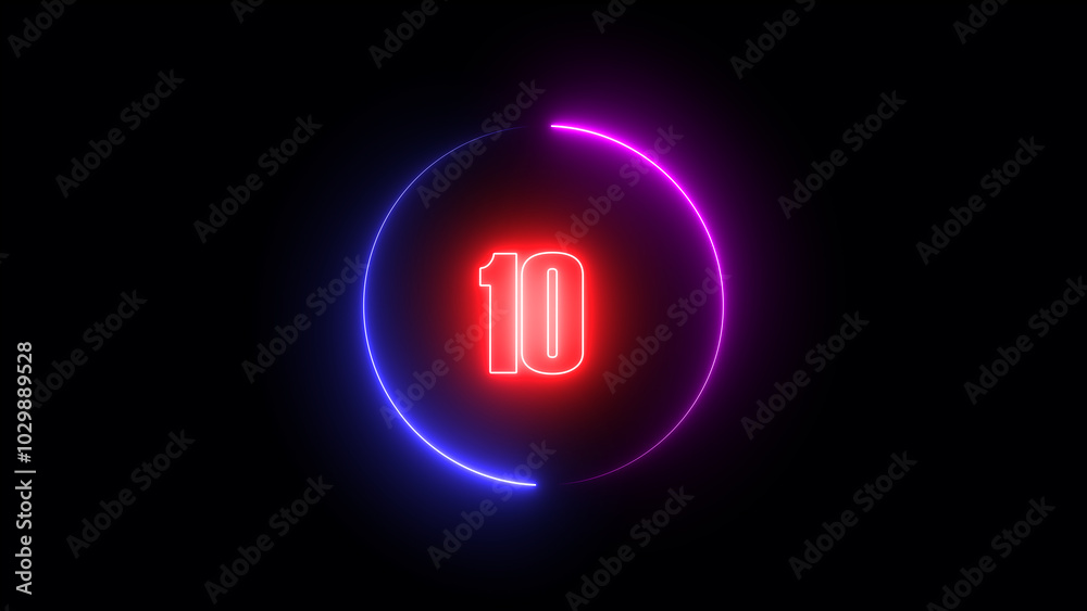 glowing sign on black number ten glowing sign on black number ten