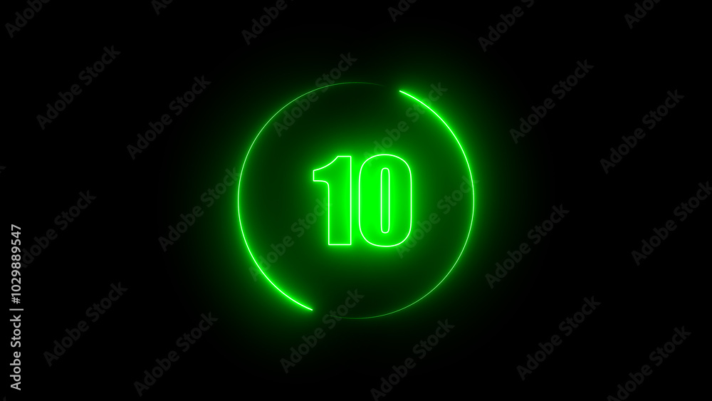 glowing sign ten