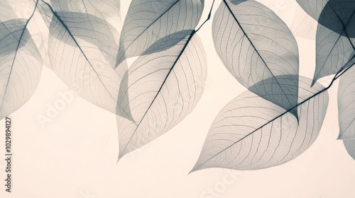 abstract background with transparent leaves 