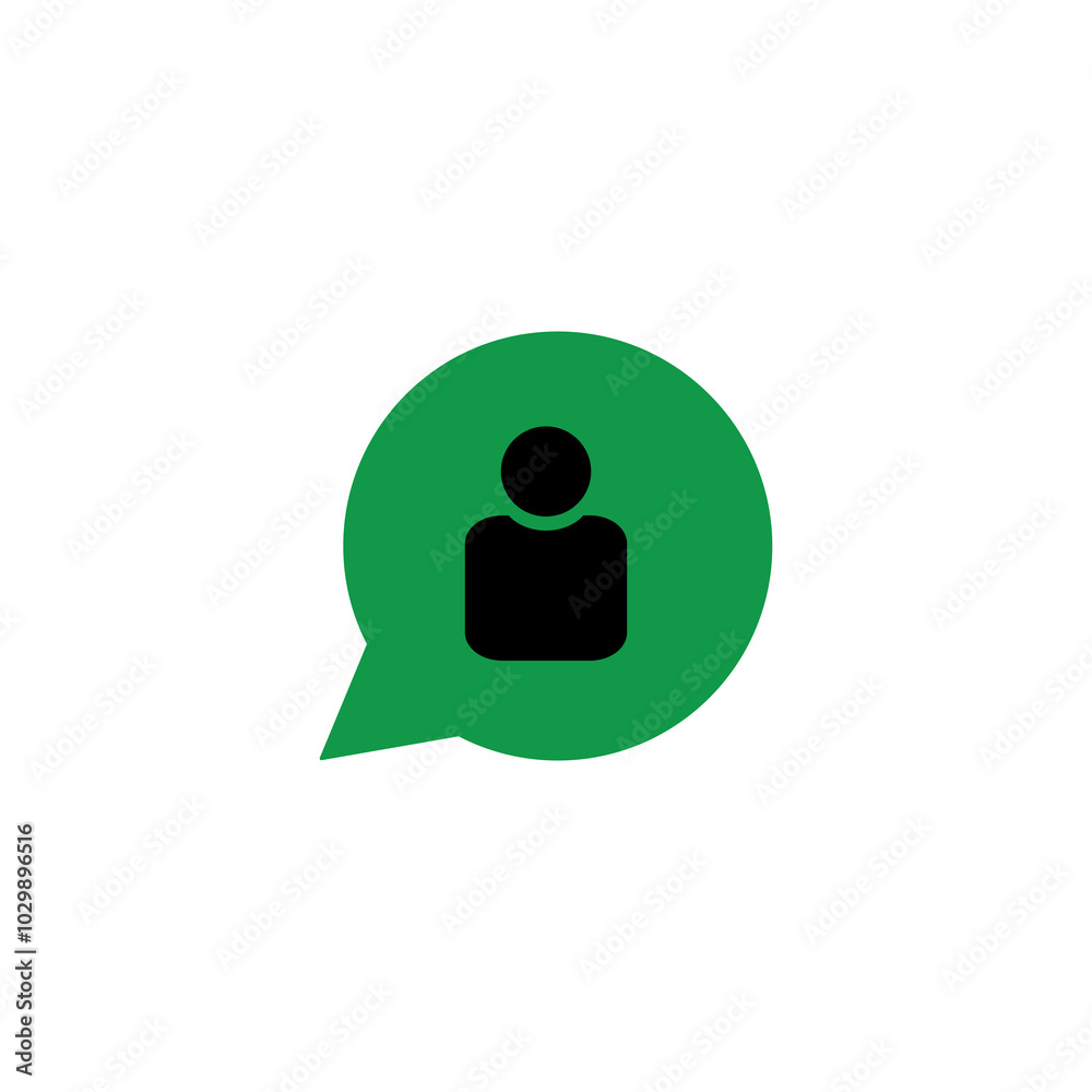 Green colour Massage or catting icon with black background Green colour Massage or catting icon with black background