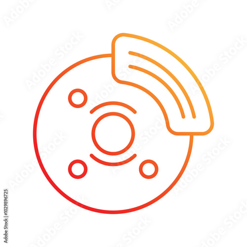 Break gradient icon with white background vector stock illustration