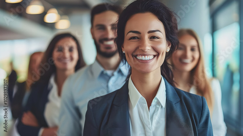 portrait of a smiling business team