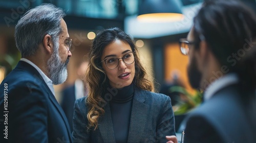 People from different cultures exchanging ideas in a professional setting.