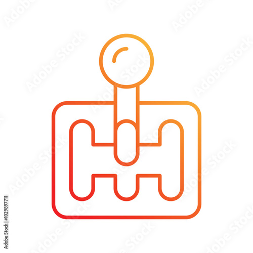 Gearshift  gradient icon with white background vector stock illustration