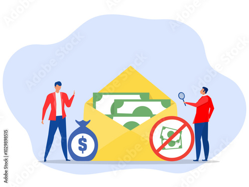 Anti Money Laundering acronym or Aml or Against Money Laundering, Cartoon People Vector Illustration