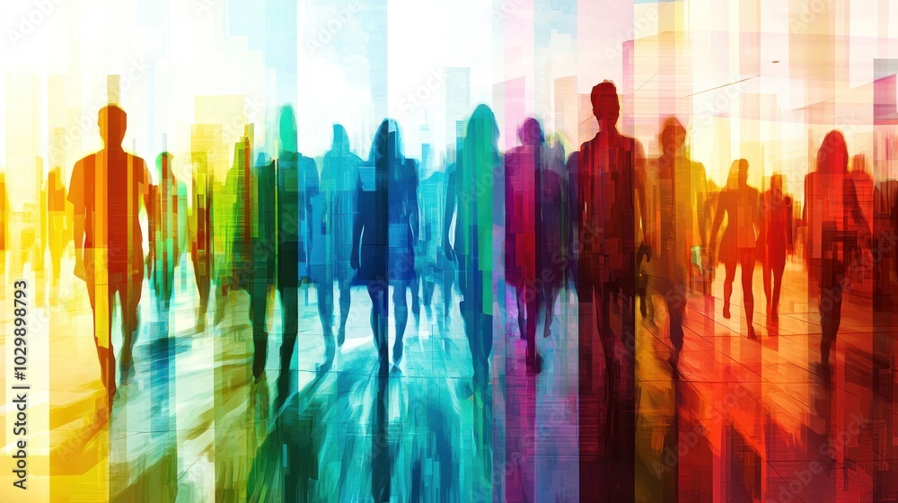 Fototapeta premium Diversity represented through abstract design in corporate communication.