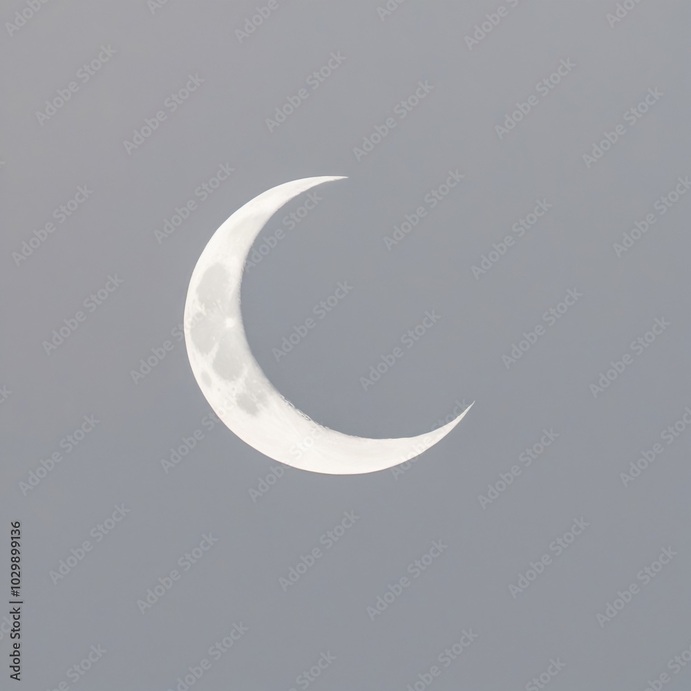 3D crescent moon and stars in the night sky with yellow light against a black background 3D crescent moon and stars in the night sky with yellow light against a black background