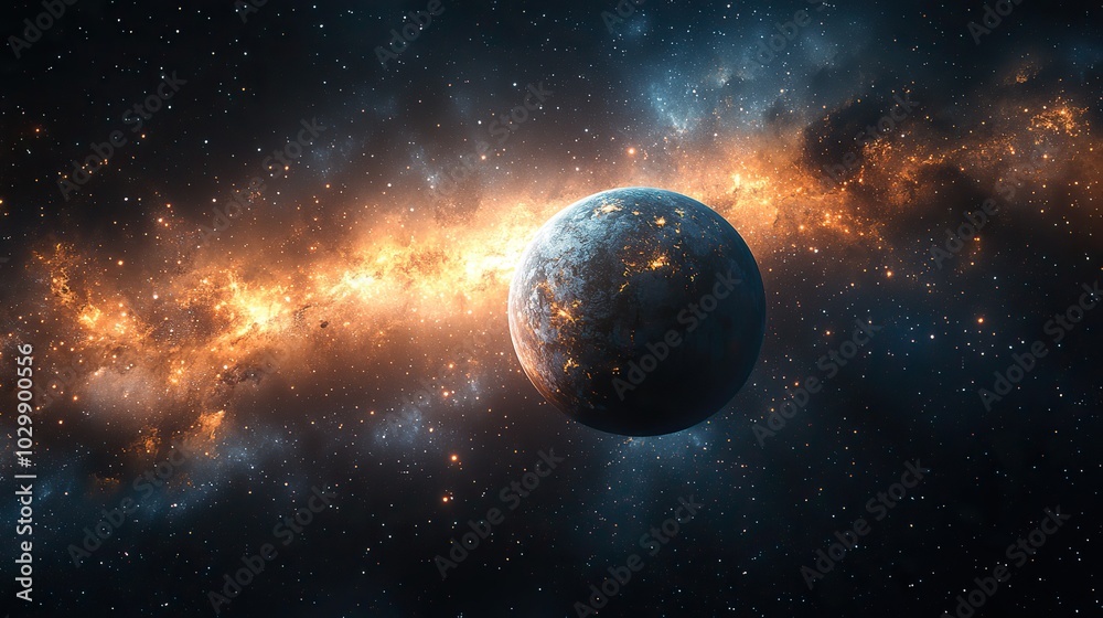 A digital wallpaper of planet Gaia in a high-definition 8k space setting. A digital wallpaper of planet Gaia in a high-definition 8k space setting.