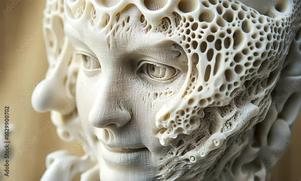 Intricate 3D Printed Sculptural Face Design with ai generated.
Intricate 3D Printed Sculptural Face Design with ai generated.