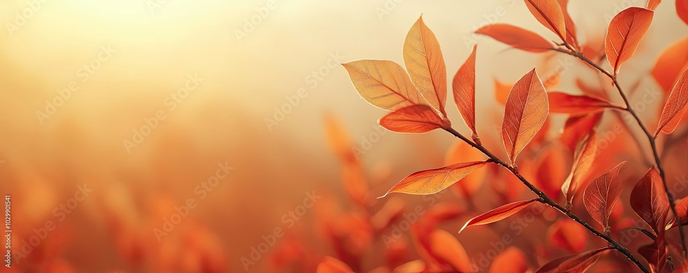 Autumn leaves with warm tones against a soft blurred background Autumn leaves with warm tones against a soft blurred background