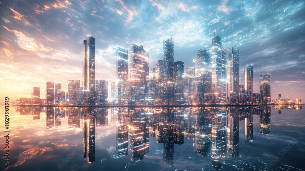 Fototapeta premium Cityscape Reflection