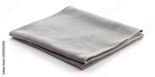 Soft gray glass cleaning cloth napkin isolated on white background