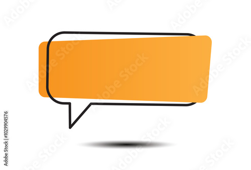 orange gradient speech bubble with shadow. flat cartoon style trend modern minimal logotype graphic web design element isolated on white background. concept of instant pop-up message