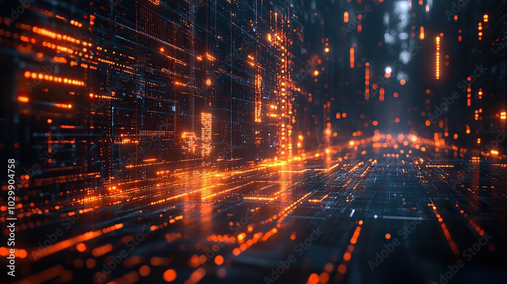 A futuristic digital network connection depicted on a glowing holographic background. A futuristic digital network connection depicted on a glowing holographic background.