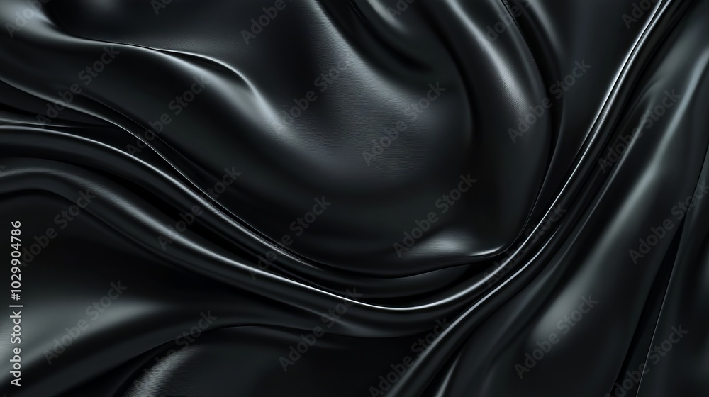 Fototapeta premium Smooth elegant black satin texture as abstract background for luxurious design projects