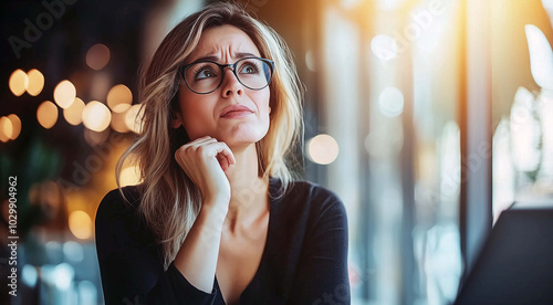 Anxious Young Woman Wrestling with Doubts and Concerns, Searching for Answers