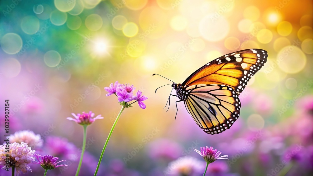 Silhouette of butterfly on flower background Silhouette of butterfly on flower background