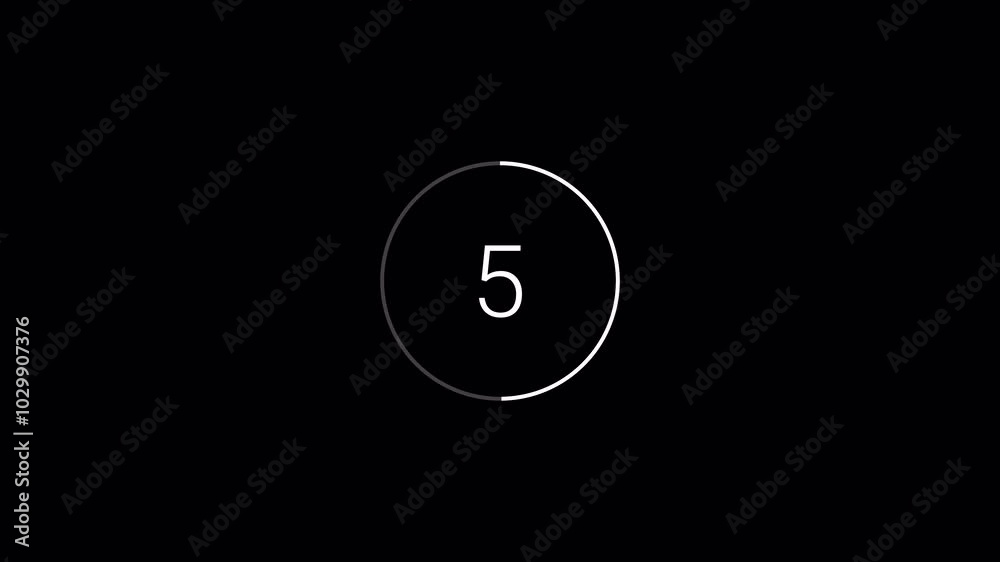   Circle countdown timer ten seconds animation from 10 to 0 seconds on transparent background with alpha channel, 10 second countdown timer, Countdown video