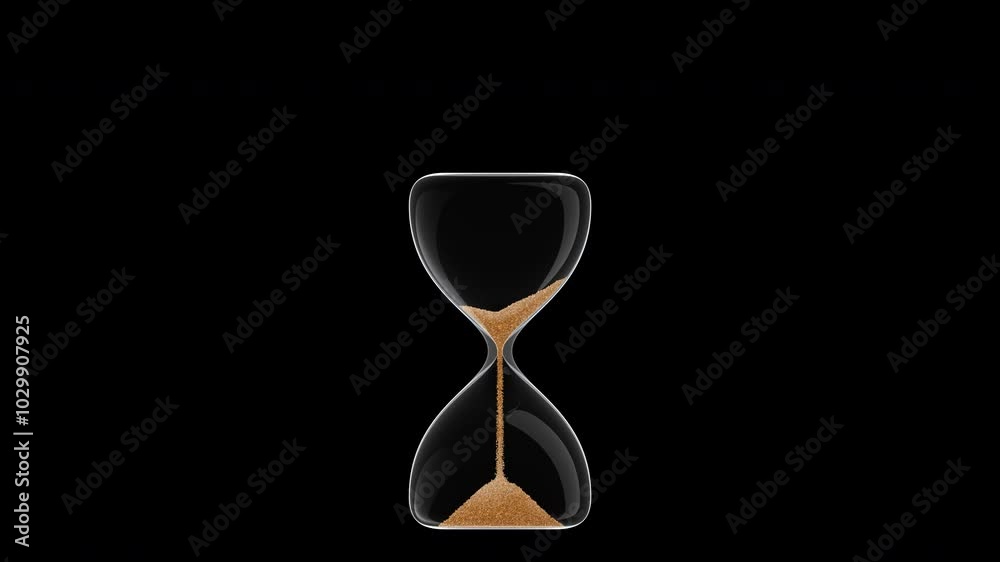 Realistic Hour Glass / Sand Clock in transparent background 10 Seconds Loop