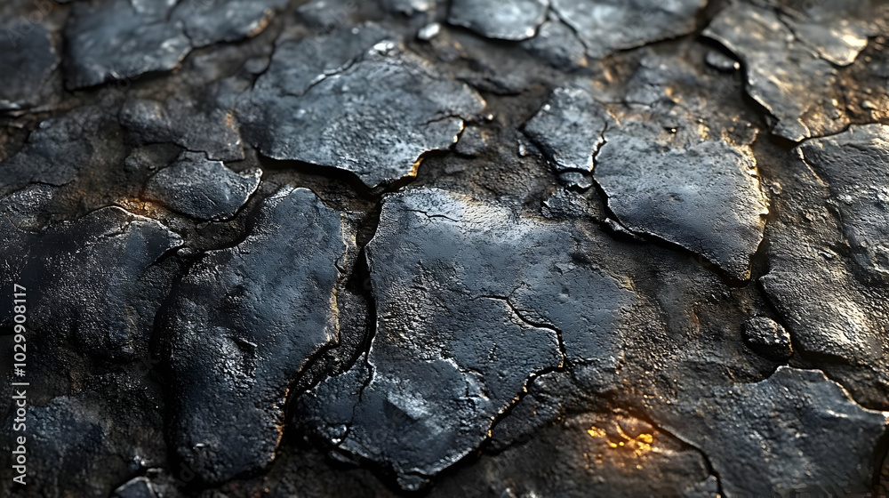 Cracked Black Surface Background - Abstract Texture Cracked Black Surface Background - Abstract Texture