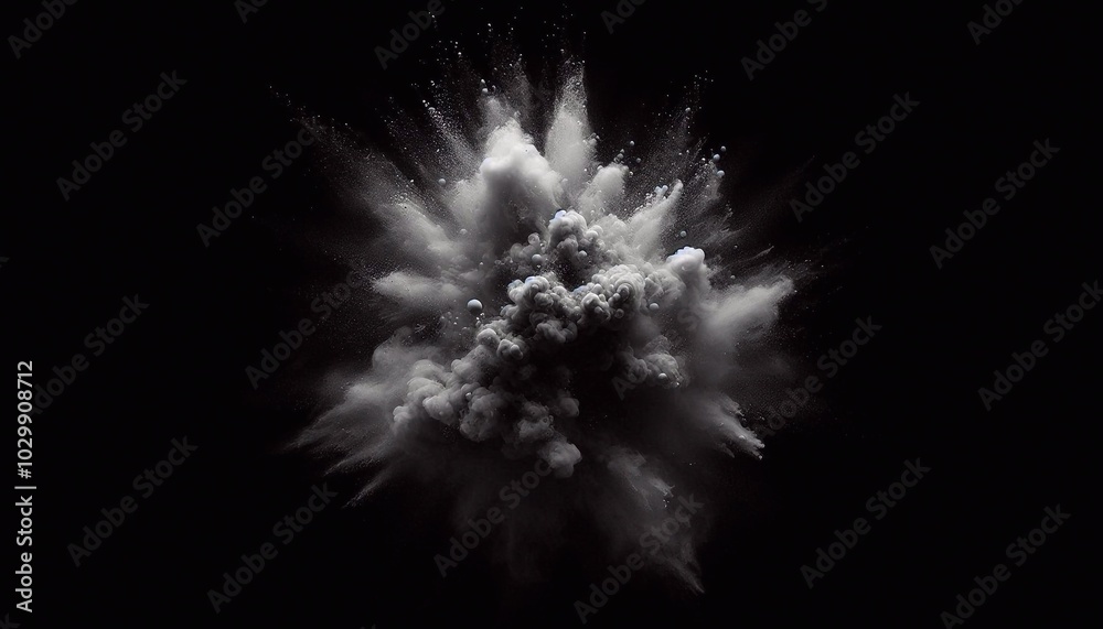 Fototapeta premium Ghostly smoke fragments on black background