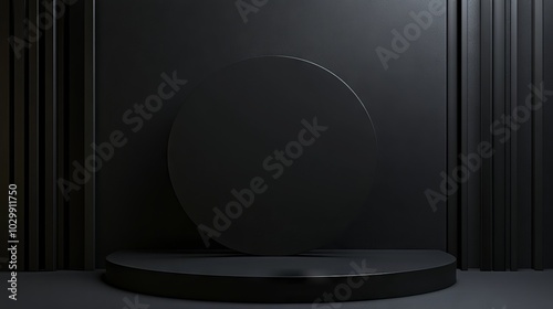 Obraz na płótnie Sleek black product background for modern and professional visual projects w salonie