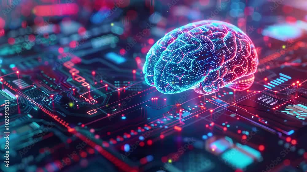 Human brain showing Intelligent thinking processing through the concept ...