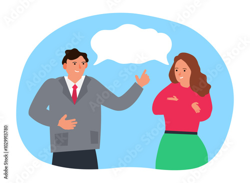 talking man and woman communication conversation dialogue vector illustration