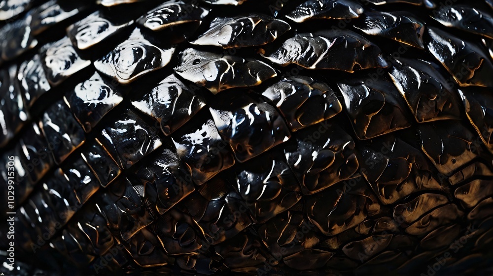 Fototapeta premium Texture Of Black Dark Fire Dragon 