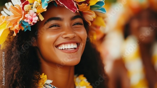A group from the Pacific Islands counts down to the new year. Mixing global excitement with cultural celebration photo