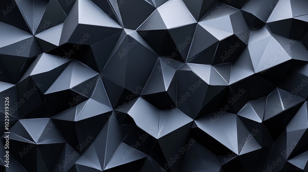 Modern black metal low poly backdrop for sleek and contemporary design projects Modern black metal low poly backdrop for sleek and contemporary design projects