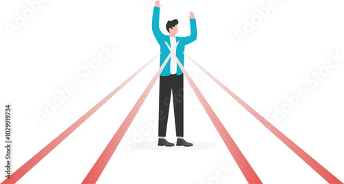 Infrared aiming businessman

