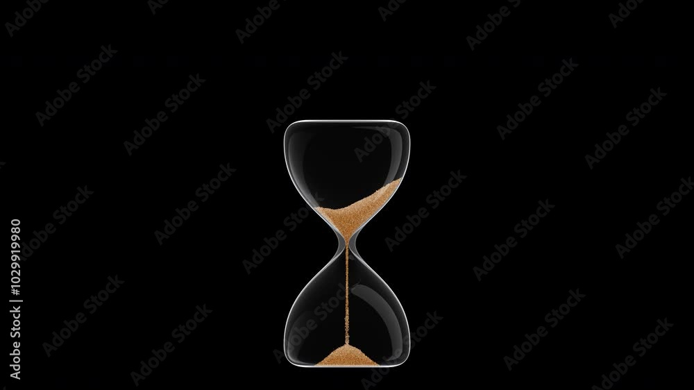 Realistic Hour Glass / Sand Clock in transparent background 20 Seconds Loop