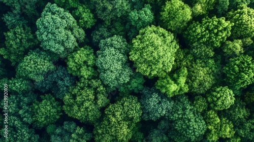 Aerial View of Lush Green Forest Canopy