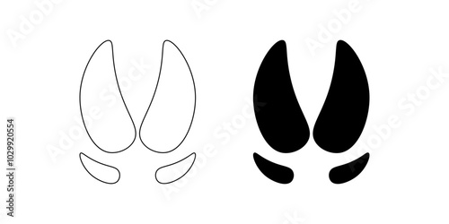 pig footprint icon set isolated on white background