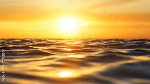 Golden Sunset Ocean Waves