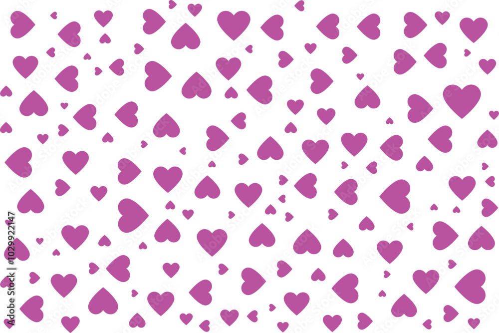 All over seamless vector repeat pattern with ditsy small hot pink fuchsia hand drawn doodle hearts tossed as grid on white. Simple cute Valentines day background All over seamless vector repeat pattern with ditsy small hot pink fuchsia hand drawn doodle hearts tossed as grid on white. Simple cute Valentines day background