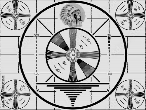 Indian Head Test Pattern TV Broadcast Signal with Sine Wave Test Signal Tone Low Distortion