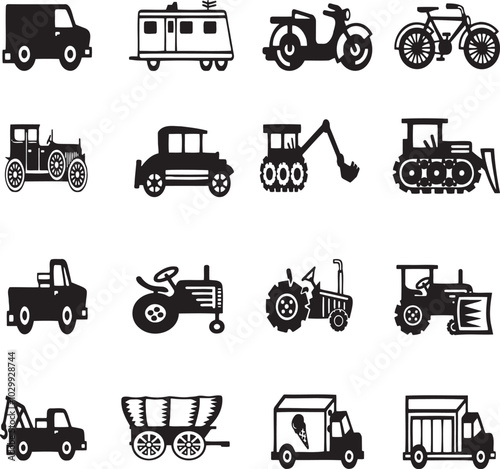 Car icon collection. Thin line icons. Editable strokes. Car. SUV. Smart car spark plug. Limousine. Car sharing.